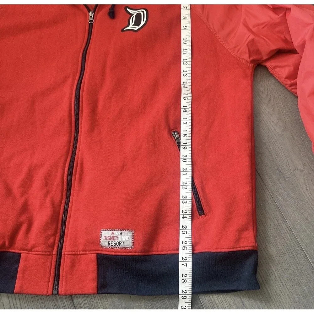 Disney Parks Jacket Mens XL‎ Red Hooded Full Zip Disneyland Resort Mickey 55